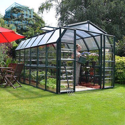 خيمة الدفيئة ذات الألواح الزجاجية البستانية بحجم باينت لحديقة الزهور